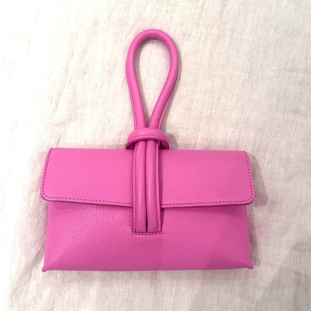 Pink Leather Clutch / Crossbody - Picture 5 of 5